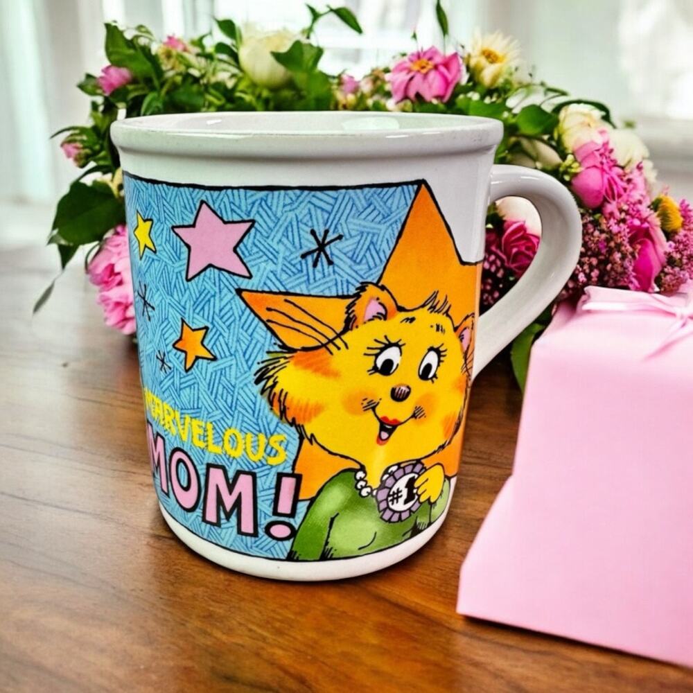 3/$20 Hallmark Marvelous Mom Cat Coffee Mug Made In Japan Mother's Day Gift